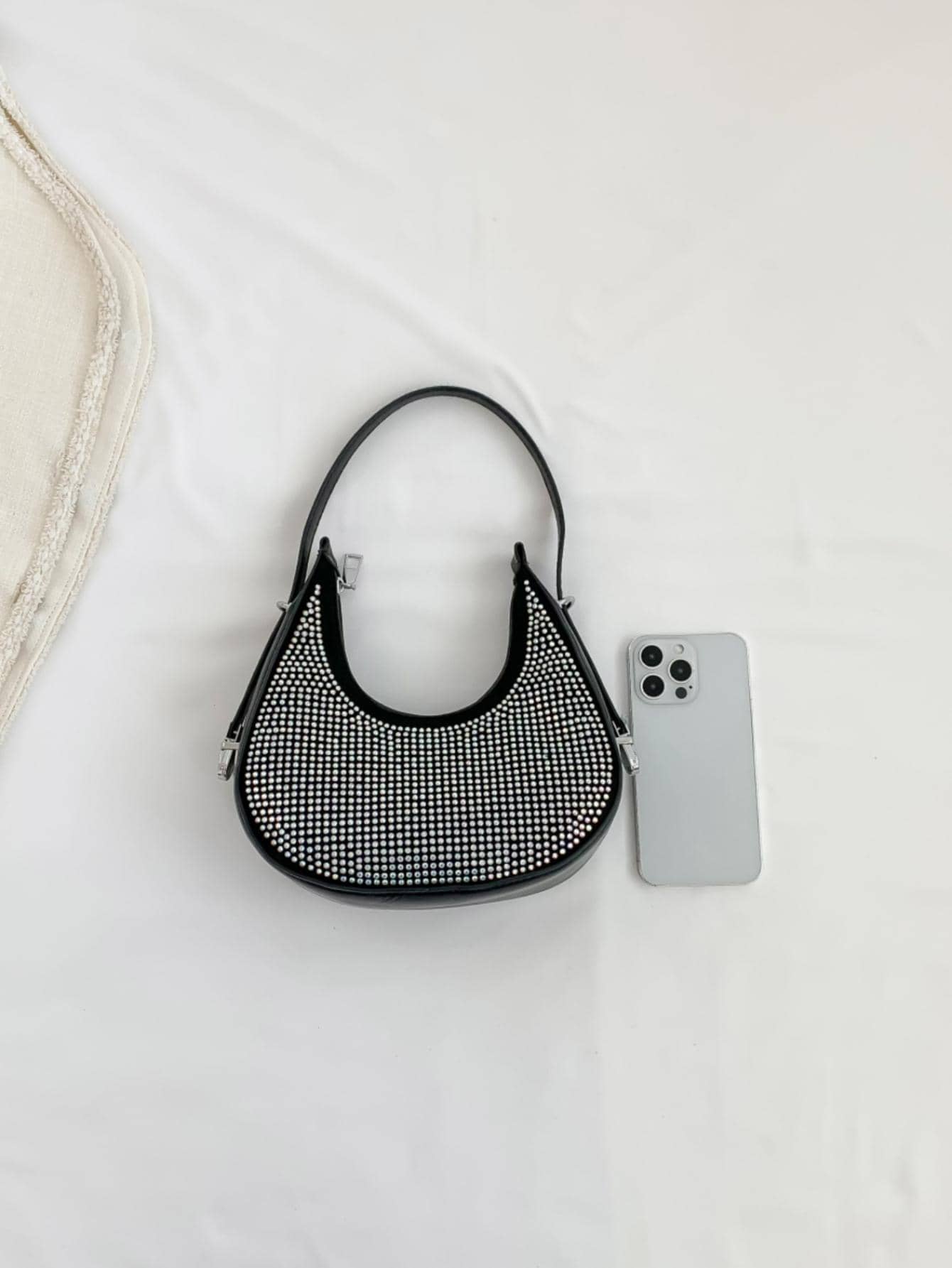 Glossy PU Rhinestone Evening Bag for Women