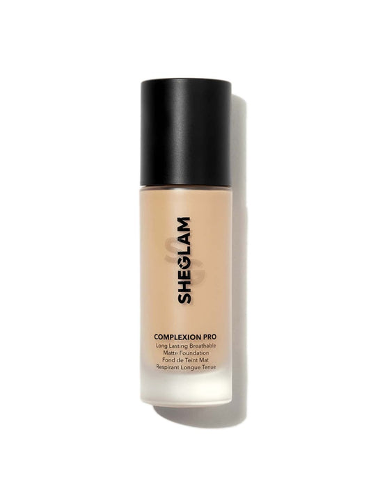 SHEGLAM Complexion Pro Fond de teint mat respirant longue durée - Fond de teint nu mat résistant à la transpiration Contrôle de l'huile