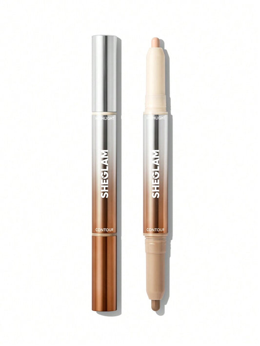 SHEGLAM Fine Line 2-en-1 Contour du nez et surbrillance Pen-Ombre Bronzer Stick double usage